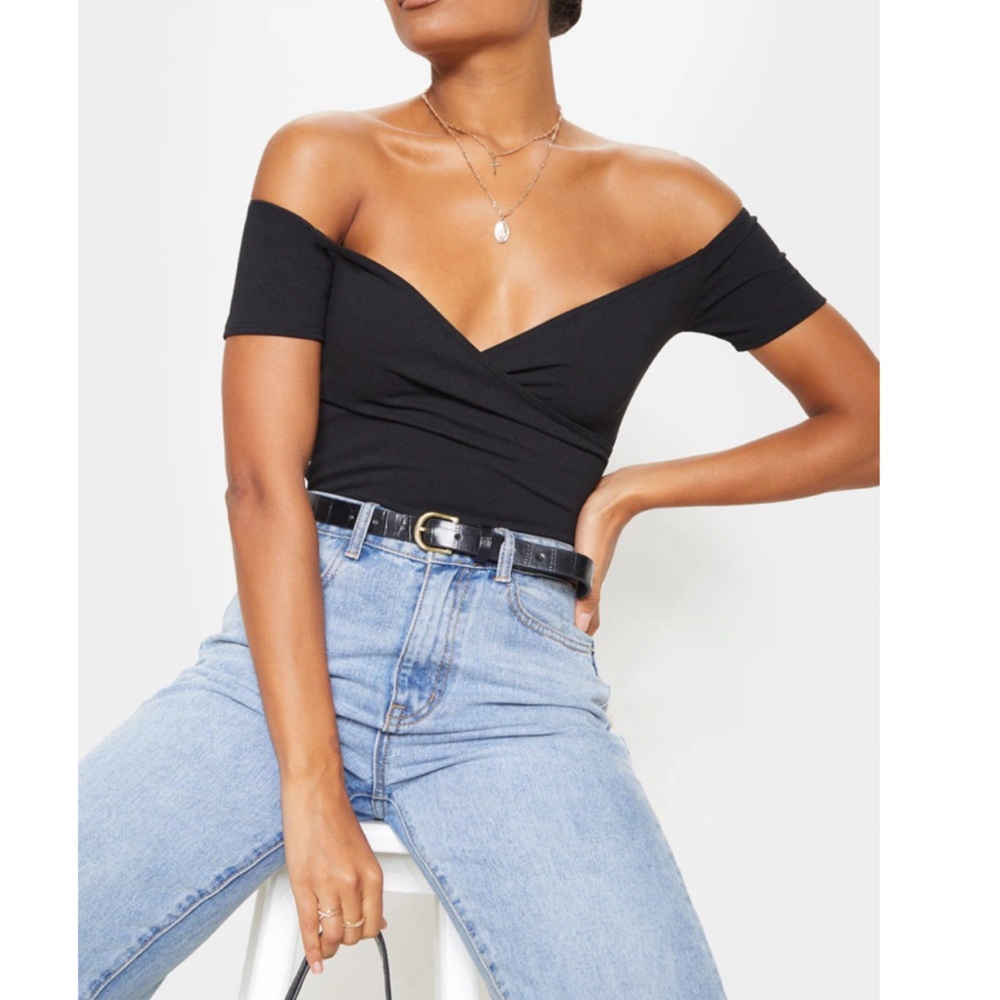 Elegant Black Off-Shoulder bodysuit